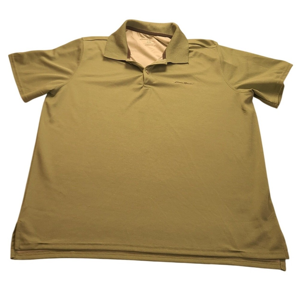 Eddie Bauer Mens XL FreeDry Performance Polo Shirt Sage Green Short Sleeve NWOT